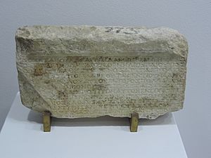 Burgas Archeological Museum - Marble slab - Marcus Terentius Varro Lucullus