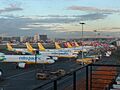 Cebu Pacific and Air Asia planes outside NAIA Terminal 3 (Pasay; 11-24-2021)