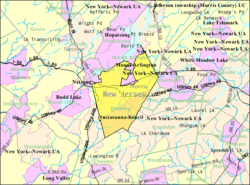 Census Bureau map of Roxbury Township, New Jersey