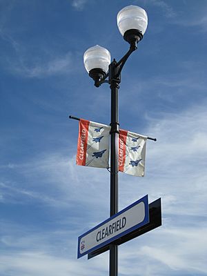 Clearfield City pole at UTA Station
