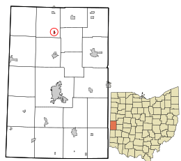 Location in Darke County and the state of Ohio