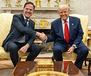 Donald Trump meets Secretary General of NATO Mark Rutte in the White House Oval Office, March 13, 2025