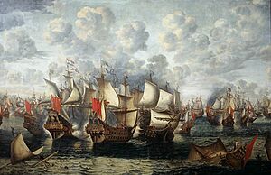 Eerste fase van de Zeeslag in de Sont - First phase of the Battle of the Sound - November 8 1658 (Jan Abrahamsz Beerstraten, 1660)