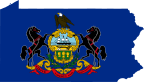 Flag-map of Pennsylvania