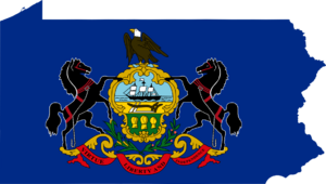 Flag-map of Pennsylvania
