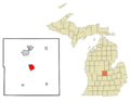 Gratiot County Michigan Incorporated and Unincorporated areas Ithaca Highlighted