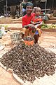 Grubs for Sale - Market Woman with Child - Bobo-Dioulasso - Burkina Faso