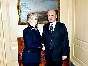Hillary Clinton and Mehmet Ali Talat