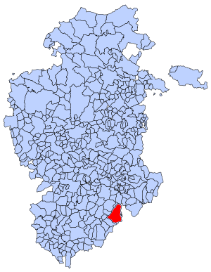 Municipal location of Huerta de Rey in Burgos province