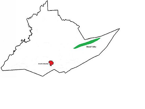 Location of Brush Valley in Centre County, PA