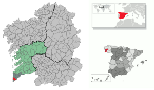 Situation of O Rosal within Galicia