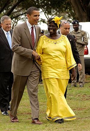 Maathai and Obama in Nairobi