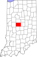 Boone County's location in Indiana