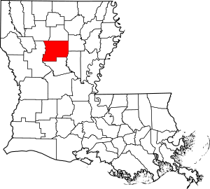 Map of Louisiana highlighting Winn Parish