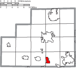 Location of Seville in Medina County
