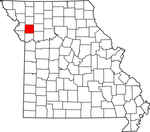 Map of Missouri highlighting Clinton County