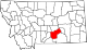State map highlighting Yellowstone County
