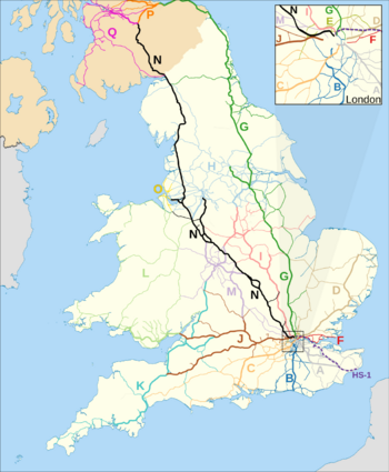Map of Network Rail Strategic Routes in England and Wales 2014