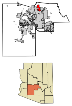 Location in Maricopa County and the state of Arizona
