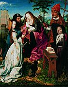 Master of Frankfurt - Madonna and Child with Saints and a Donor