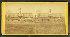 New cadet quarters and mess hall, from Robert N. Dennis collection of stereoscopic views