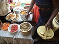 Njahi, Nduma, Chapati, Kachumbari, chicken - an average Kikuyu party mix