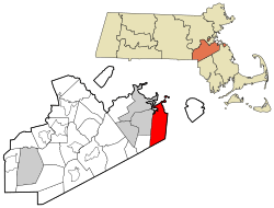 Location in Norfolk County in Massachusetts