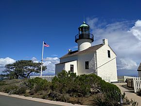 Old Point Loma Lighthouse, 3-quarter view, February 2018