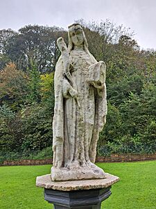 Outdoor sculpture of St Winefride