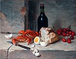 Paul Jean Baptiste Lazerges, Still Life with Crabs and Bottle, Bowes Museum.