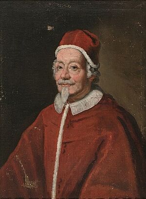 Portrait of Pope Alexander VIII – Roman School of 17th Century – (unframed)