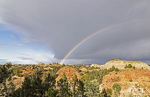 Rainbow in badlands Theodore Roosevelt NP ND1