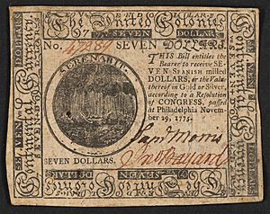 Recto The United Colonies 7 dollars 1775 urn-3 HBS.Baker.AC 1083680