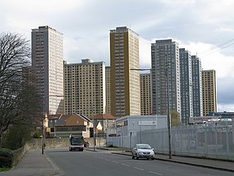 Red Road Flats, Balornock (from Petershill Road) - geograph.org.uk - 1224863.jpg