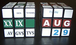 Rubik's calendar cubes