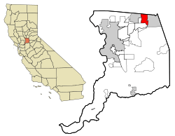 Sacramento County California Incorporated and Unincorporated areas Orangevale Highlighted.svg