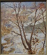 Snow Scene by Gari Melchers, after 1916, oil on canvas - Huntington Museum of Art - DSC05180