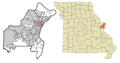 St. Louis County Missouri Incorporated and Unincorporated areas Sycamore Hills Highlighted