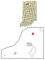 Location of Hamlet in Starke County, Indiana.
