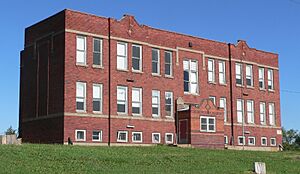 Steele City, Nebraska school from NW 4
