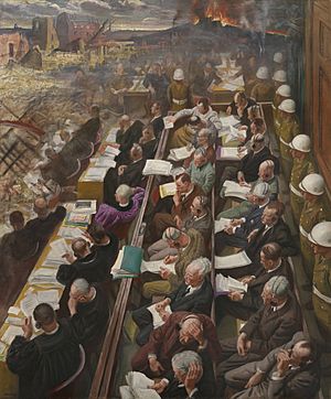 The Nuremberg Trial, 1946 (1946) (Art. IWM ART LD 5798)