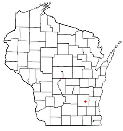 Location of Hustisford town, Wisconsin