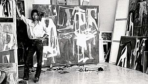 Wifredo lam in his studio