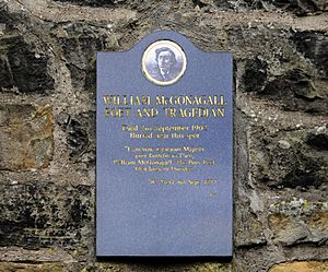 William McGonagall plaque, Edinburgh, Scotland-20March2010