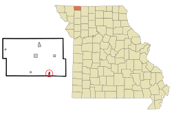 Location of Denver, Missouri