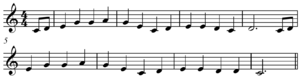 'Oh, Susanna' pentatonic melody