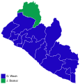 2017 Liberian presidential election map by county (2nd round)