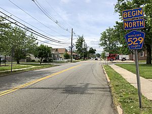 County Route 529 (Plainfield Avenue) in Piscatawaytown, facing north