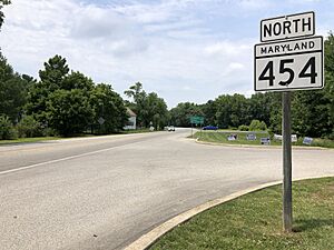 2022-06-22 13 39 30 View north along Maryland State Route 454 (Crown Stone Road) at Maryland State Route 311 (Halltown Road) in Marydel, Caroline County, Maryland