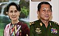 Aung San Suu Kyi & Min Aung Hlaing collage